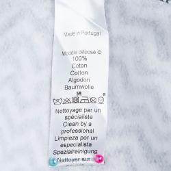 Pre Owned Kenzo Monochrome Printed Cotton Knit Logo Sweatshirt M