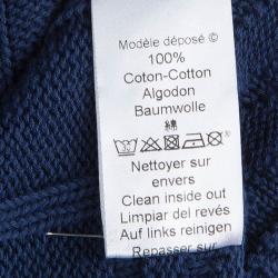 Pre Owned Kenzo Cobalt Blue Silicone Print Knit Sweater M