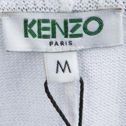 Pre Owned Kenzo Colorblock Abstract Print Button Front Cardigan M