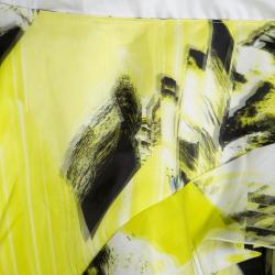 Pre Owned Kenzo Yellow Printed Organza Overlay Circular Skirt S