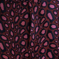 Pre Owned Kenzo Red Leopard Skin Jacquard Skinny Trousers L