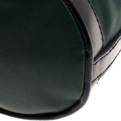 Kenzo Dark Green Leather Drawstring Bucket Bag