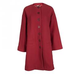 Kenzo Red Wool Oversized A-Line Duster Swing Coat M