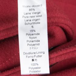 Kenzo Red Wool Oversized A-Line Duster Swing Coat M