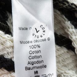 Pre Owned Kenzo Lemon Yellow Striped Knit Embroidered Tiger Motif Sweatshirt S