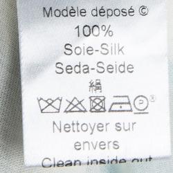 Pre Owned Kenzo Multicolor Cloud Printed Silk Ruffle Detail Dress XL