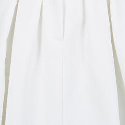 Pre Owned Kenzo White Buckle Detail Pleated High Waist Skirt S