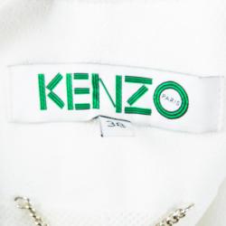 Pre Owned Kenzo White Layered Sleeve Detail Zip Front Jacket M