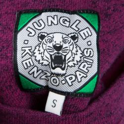 Pre Owned Kenzo Jungle Pink Slub Terry Embroidered Tiger Motif Sweatshirt S