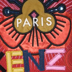 Pre Owned Kenzo Red Wool Tanami Flower Sweater Dress M