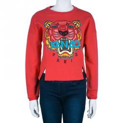 Pre Owned Kenzo Pink Tiger Embroidered Sweater L