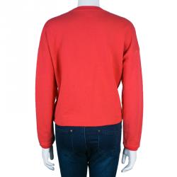 Pre Owned Kenzo Pink Tiger Embroidered Sweater L