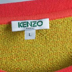 Pre Owned Kenzo Pink Tiger Embroidered Sweater L