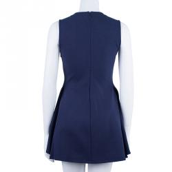 Kenzo Navy Embroidered Flare Dress M
