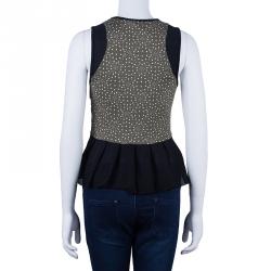 Pre Owned Kenzo Green Printed Peplum Top S