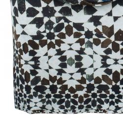 Pre Owned Kenzo Beige Geometrical Drop Waist Dress M