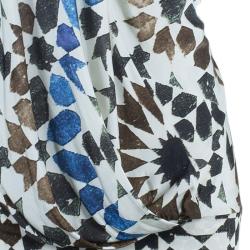 Pre Owned Kenzo Beige Geometrical Drop Waist Dress M