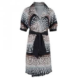 Pre Owned Kenzo Printed Wrap Midi Dress S