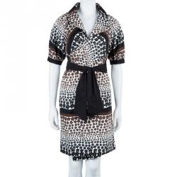 Pre Owned Kenzo Printed Wrap Midi Dress S