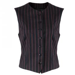 Pre Owned Kenzo Black Striped Vest L