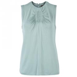 Pre Owned Kenzo Ash Grey Sleeveless Top M