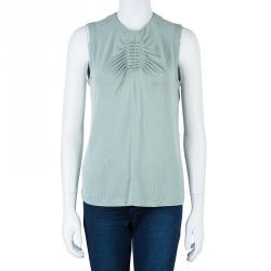 Pre Owned Kenzo Ash Grey Sleeveless Top M