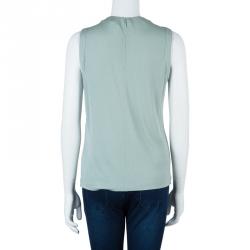 Pre Owned Kenzo Ash Grey Sleeveless Top M