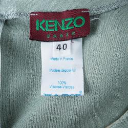 Pre Owned Kenzo Ash Grey Sleeveless Top M