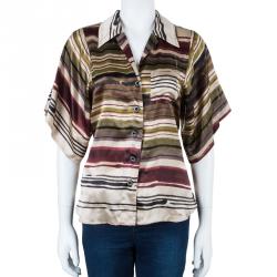 Pre Owned Kenzo Multicolor Striped Top M