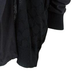 Pre Owned Kenzo Black Textured Cardigan S