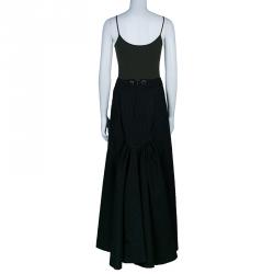 Pre Owned Kenzo Black Polka Dot Midi Skirt L