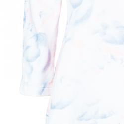 Pre Owned Kenzo White Multicolor Watercolor Sweater Dress M