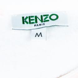 Pre Owned Kenzo White Multicolor Watercolor Sweater Dress M