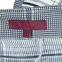 Pre Owned Kenzo Black and White Wrap Top XL