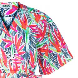 Pre Owned Kenzo Multicolor Print Wrap Tie Dress S