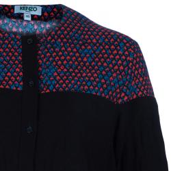 Pre Owned Kenzo Multicolor Panel Print Top M