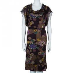 KENZO Multicolor Graphic Print Knee Length Dress XL