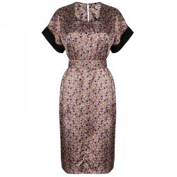 Kenzo Beige Polka Dot Print Silk Dress M