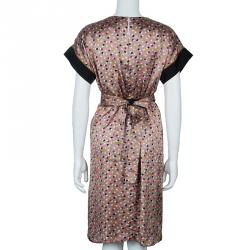 Kenzo Beige Polka Dot Print Silk Dress M
