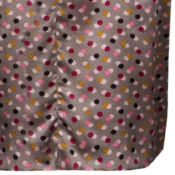 Kenzo Beige Polka Dot Print Silk Dress M