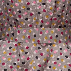 Kenzo Beige Polka Dot Print Silk Dress M