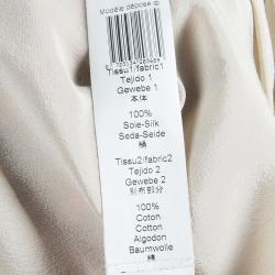 Kenzo Beige Polka Dot Print Silk Dress M