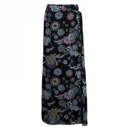 Pre Owned KENZO Black Floral Maxi Skirt M