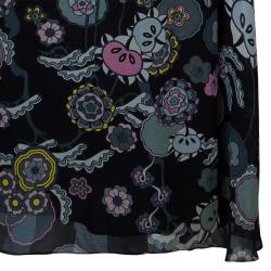 Pre Owned KENZO Black Floral Maxi Skirt M