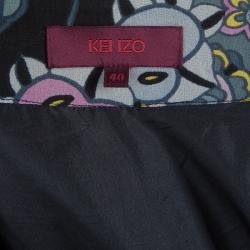 Pre Owned KENZO Black Floral Maxi Skirt M