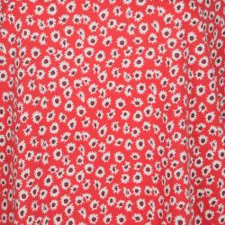 Pre Owned Kenzo Red Floral Print Knit Shift Dress L