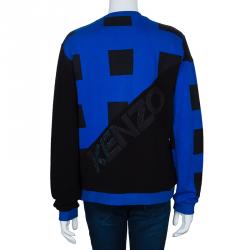 Pre Owned توب سويت شيرت كنزو نقش جرافيك أسود XL