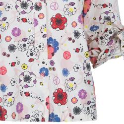 Pre Owned Kenzo White Floral Print Button Down Cotton Shirt M