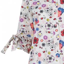 Pre Owned Kenzo White Floral Print Button Down Cotton Shirt M