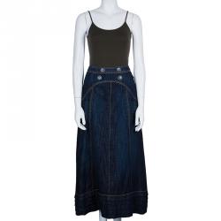 مملوكة مسبقًا Kenzo Blue Denim Maxi Skirt M